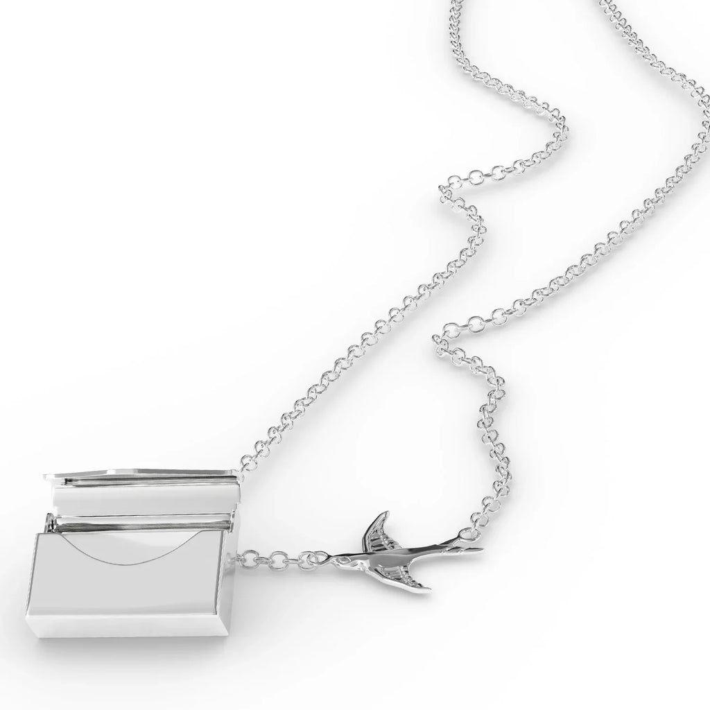 Locket Necklace Irish Coffee Cocktail, Vintage style in a silver Envelope Neonblond