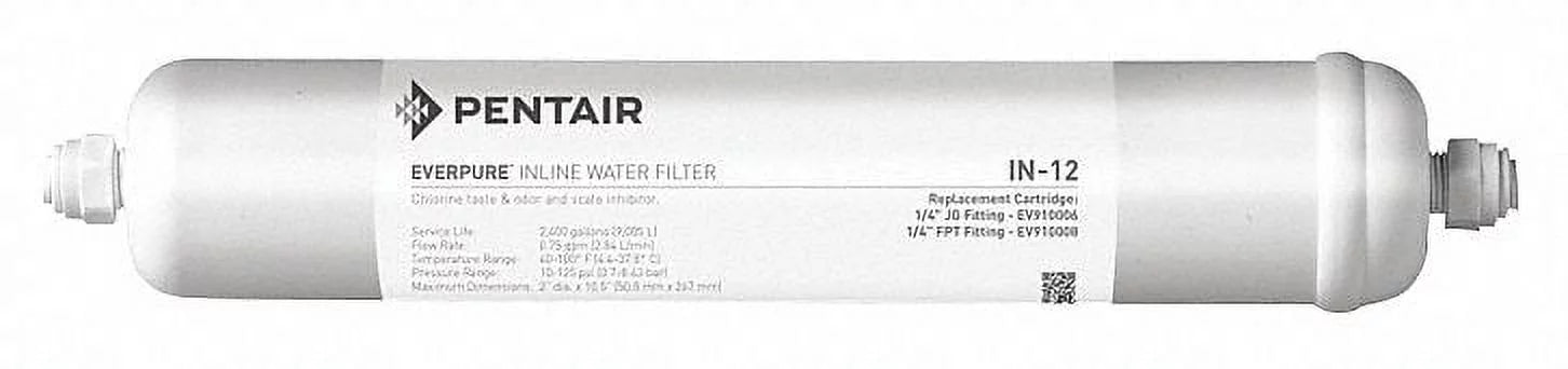 Pentair/Everpure Inline Water Filter,0.8 gpm,10 1/2"   -75