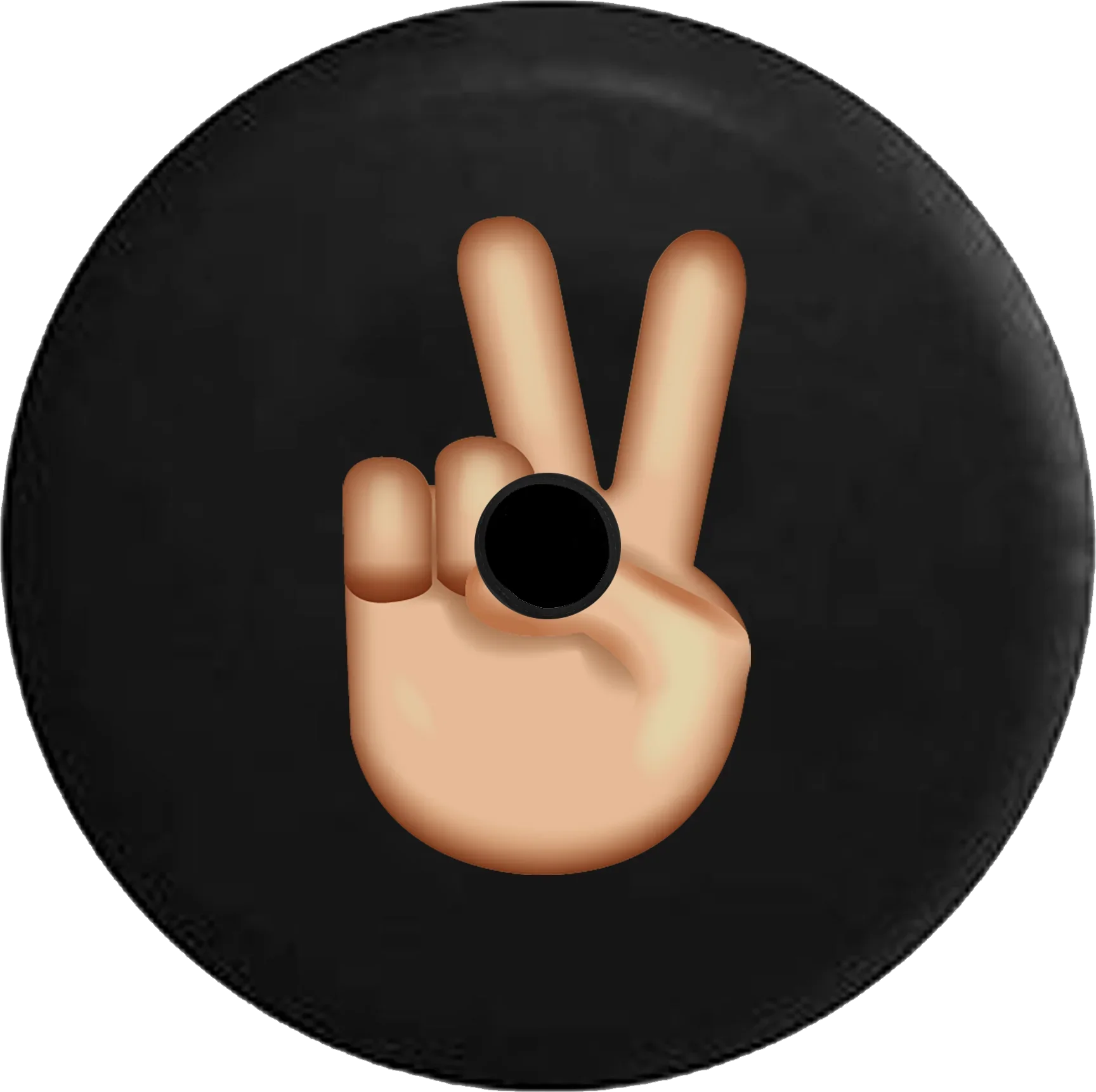 2018 2019 Wrangler  Backup Camera Peace Sign Fingers Text Emoji Spare Tire Cover for Jeep  33 Inch