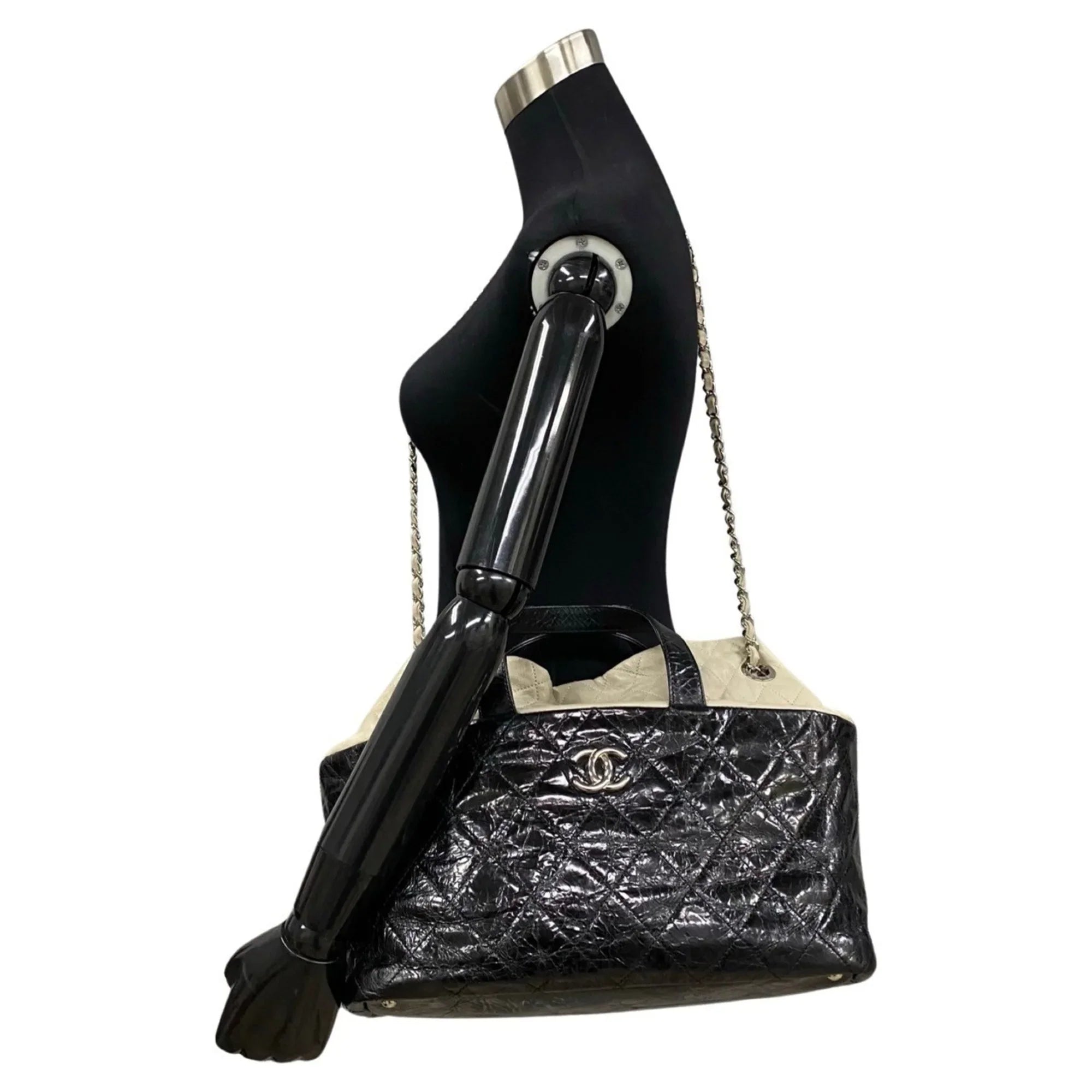Pre-Owned  Chanel Matelasse Patent Leather 2way Handbag Chain Shoulder Bag Black 20309 (Good)