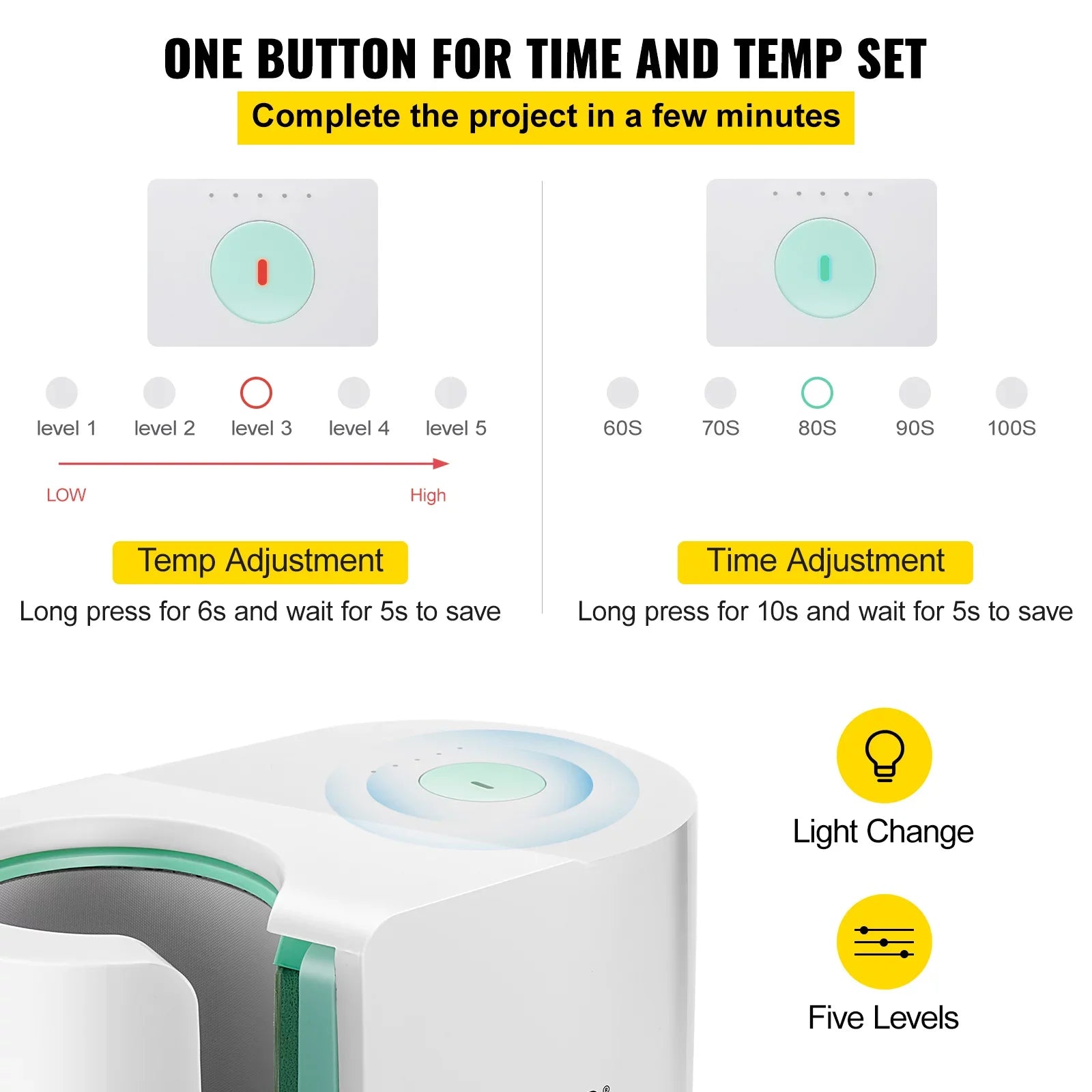 Mug Press Machine, Automatic Mug Heat Press 11-15oz, Cup Transfer Sublimation Portable Coffee Presser with One-touch Button, Pro Easy Mug Press Machine  Printing as Family Friends Presents Gi