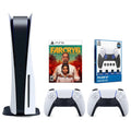 Sony Playstation 5 Disc Version Console with Extra White Controller, Surge  Grip Kit With Precision Aiming Rings and Far Cry 6 Bundle
