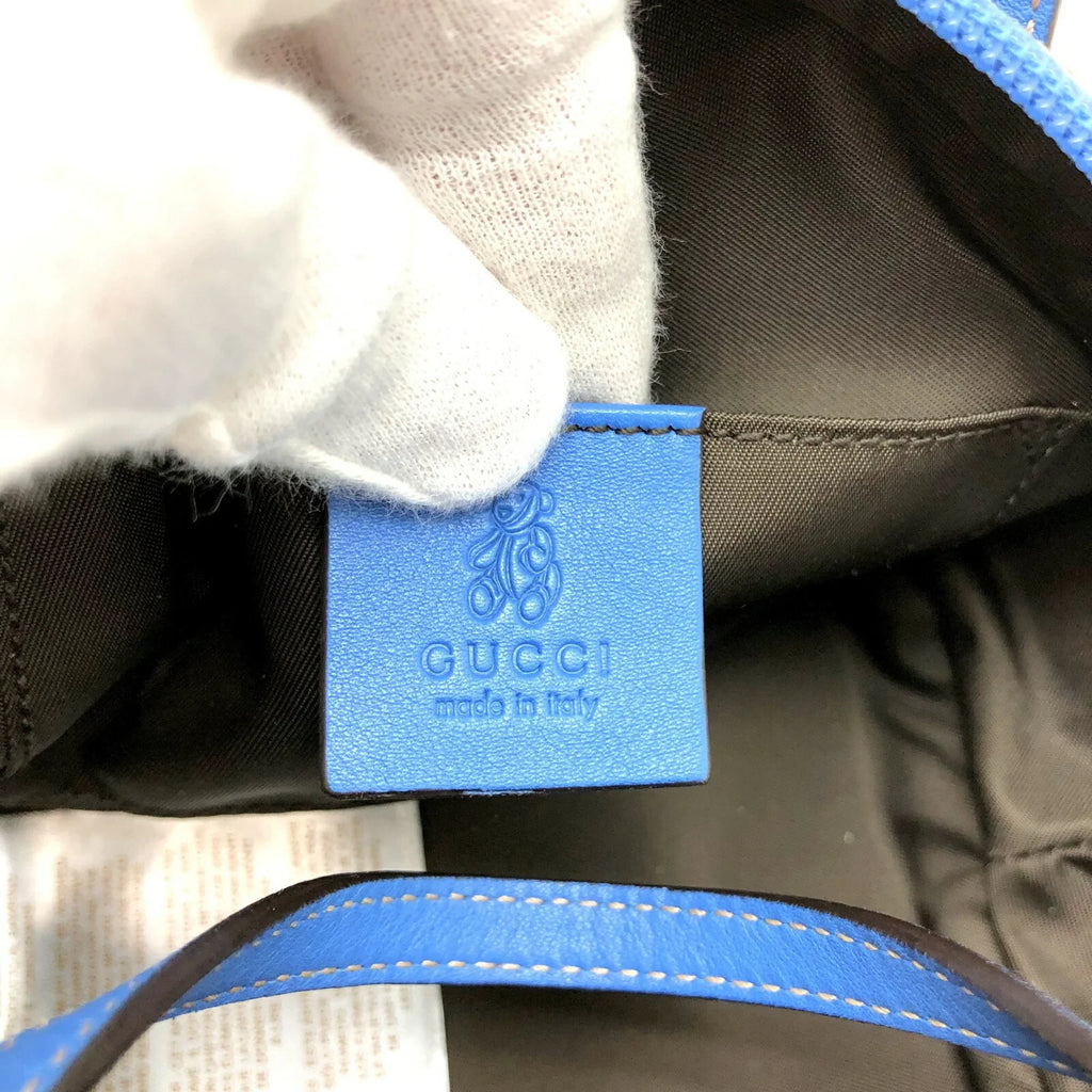 Pre-Owned  Gucci Handbag 271093  Pattern Pig Leather Beige Blue Ladies   (Good)
