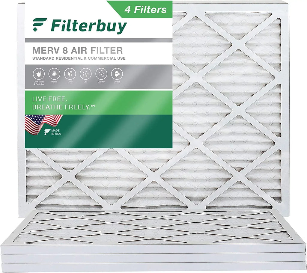 Filterbuy 20x27x1  8 Pleated   Furnace Air Filters (4-Pack)