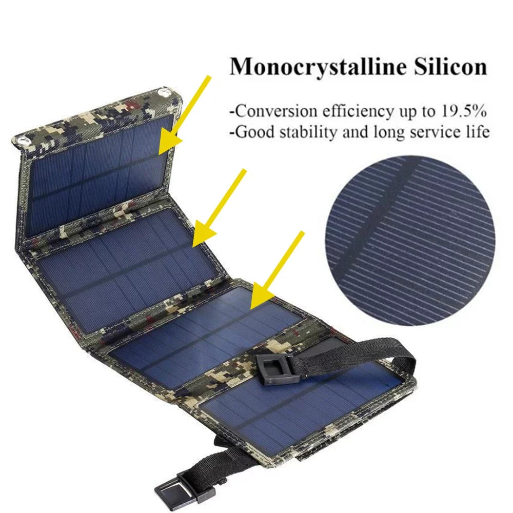 Andoer Efficient  Solar 20W Panel for Android Devices and Tablets, Portable and Lightweight Solar
