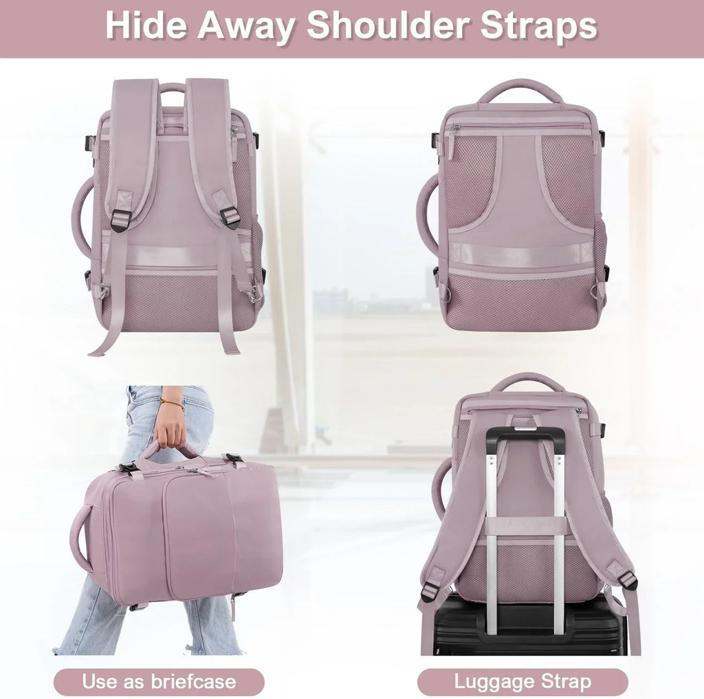 Sinaliy Travel Backpack for Women, Personal Item Size Flight Approved, 16 Inch Laptop Backpack with Multi-Pockets,