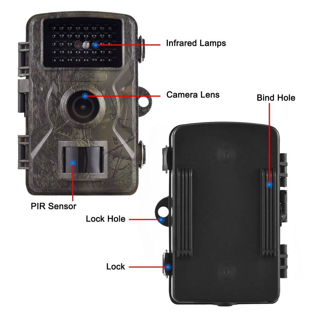 1080P Trail 16MP Wildlife Tracking with 2.0 Inch  Color Screen 0.8s Trigger Time Supports Infrared Night Vision Motion Activated  Waterproof