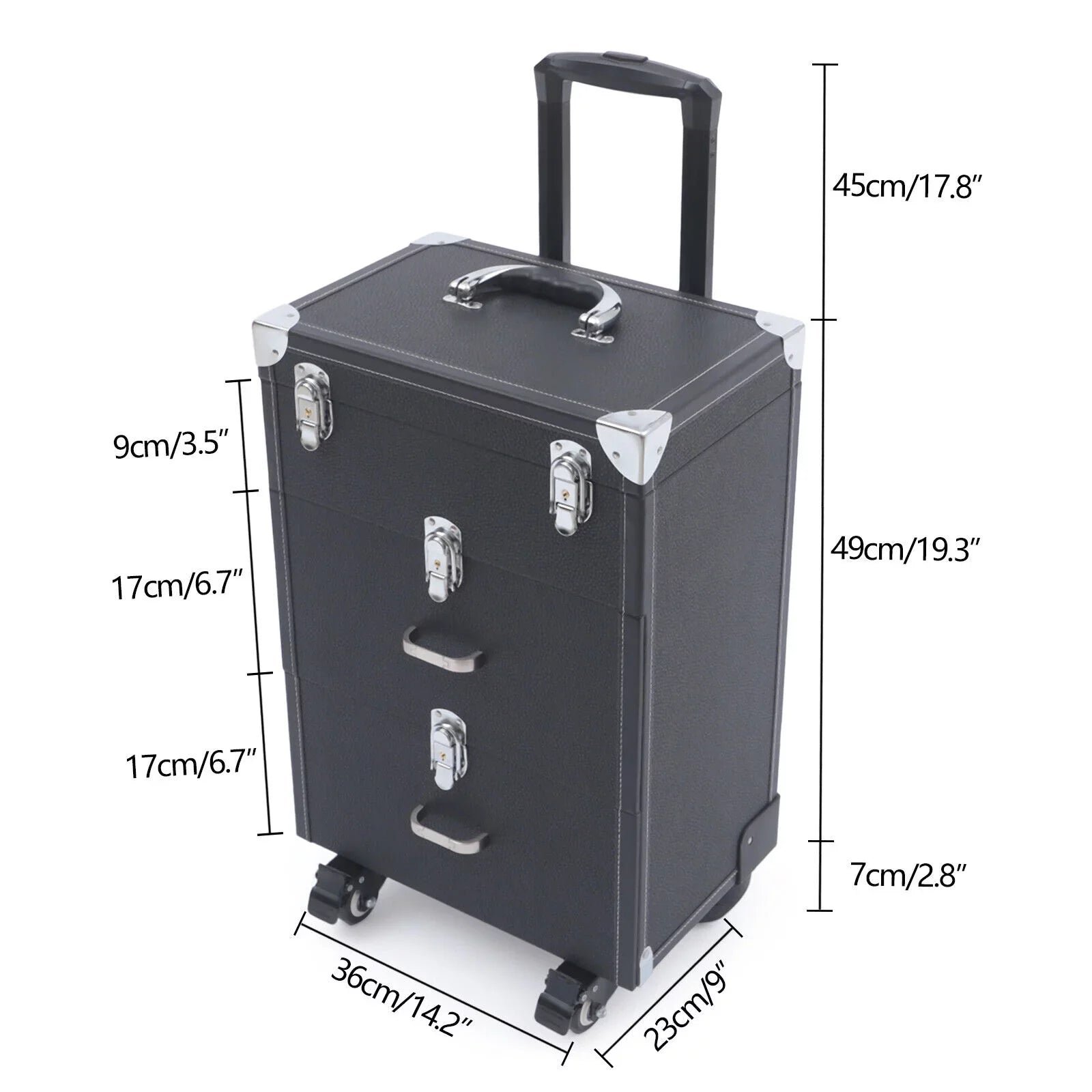 Nail Polish Storage box Travel Makeup Rolling Organizer Cosmetics Train Case with Wheels
