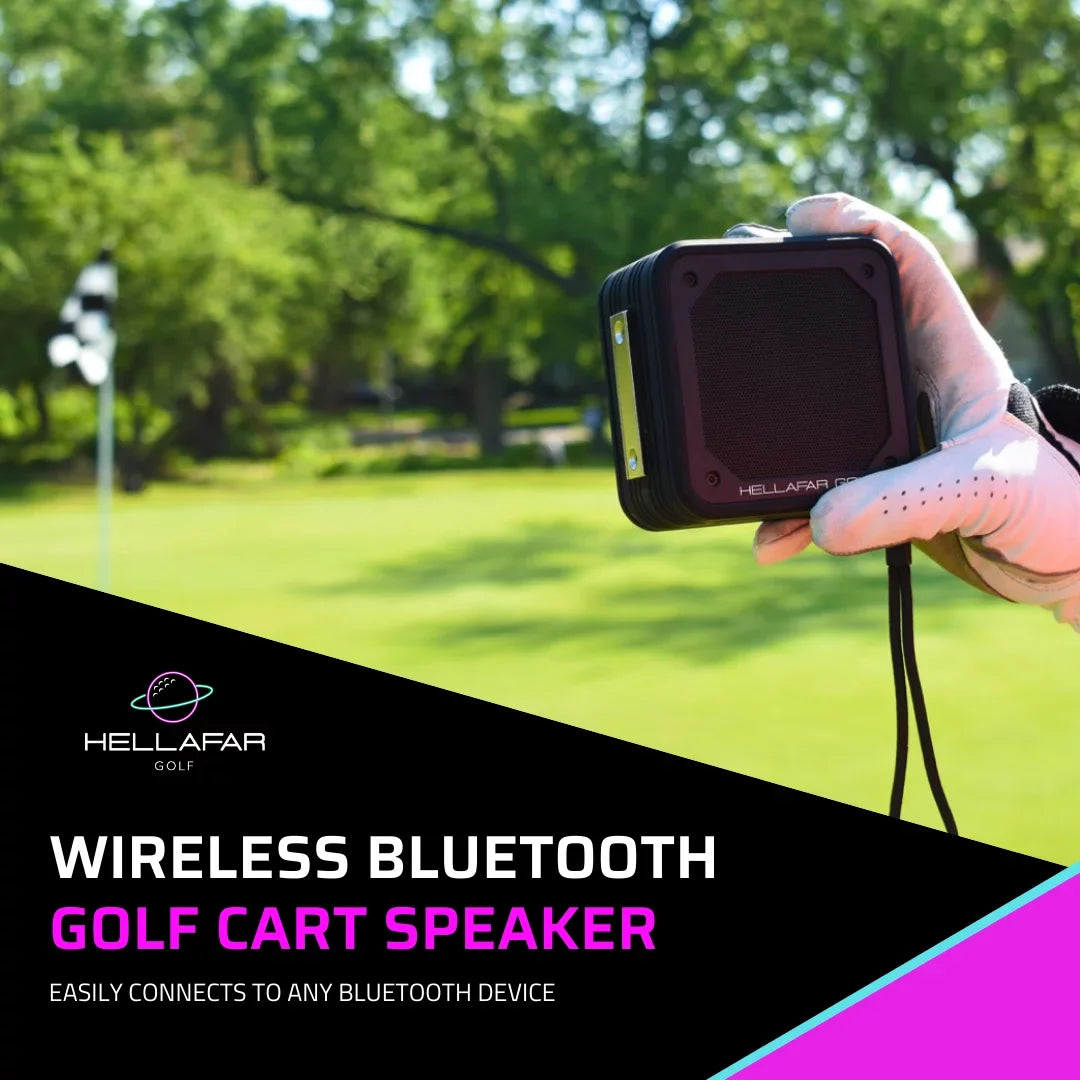 Hellafar Golf Speaker - Golf Cart Bluetooth Speaker, Magnetic Mounting System,  Waterproof, Black