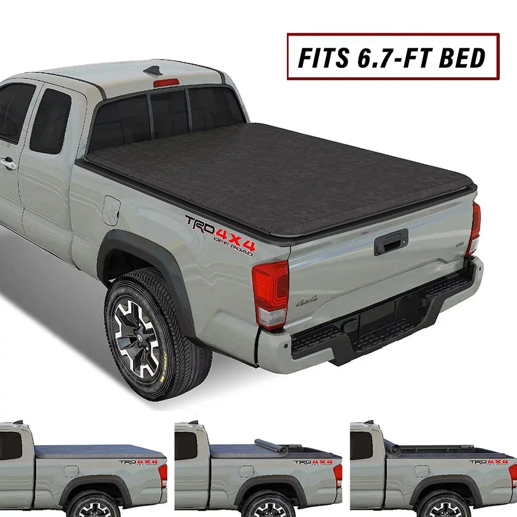 Kikito Vinyl Soft Roll-Up Tonneau Cover Truck Bed for 2022-2024 Tundra 6.7FT (78.7") Bed w/o Trail Edition (for Models Without The Deck Rail System)