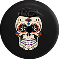 2018 2019 Wrangler  Backup Camera Sugar Skull Tattoo with Hair Spare Tire Cover for Jeep  32 Inch