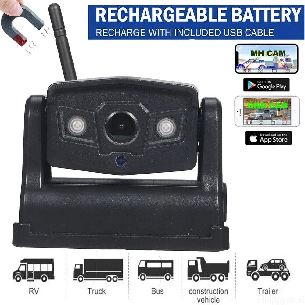 9600mAh Magnetic WiFi Camera - Premium Wireless Backup, Comprehensive Front/Rear Vehicle Views