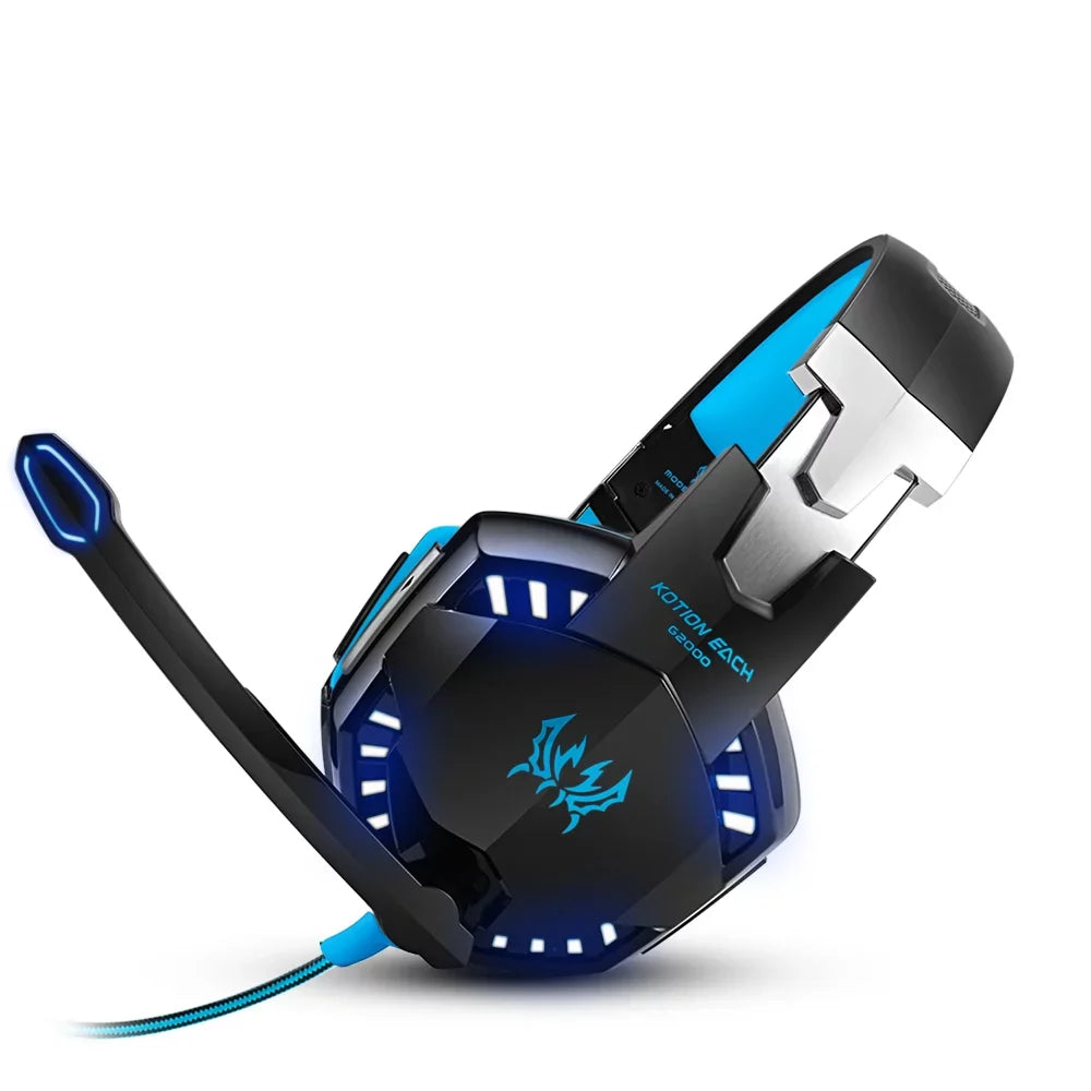 3.5mm Gaming Headset Noise Reduction for  Laptop Smartphone with Audio Adapter Cable