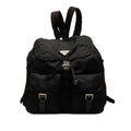 Pre-Owned Authenticated Prada Tessuto Backpack Nylon Fabric Black Unisex (Fair)