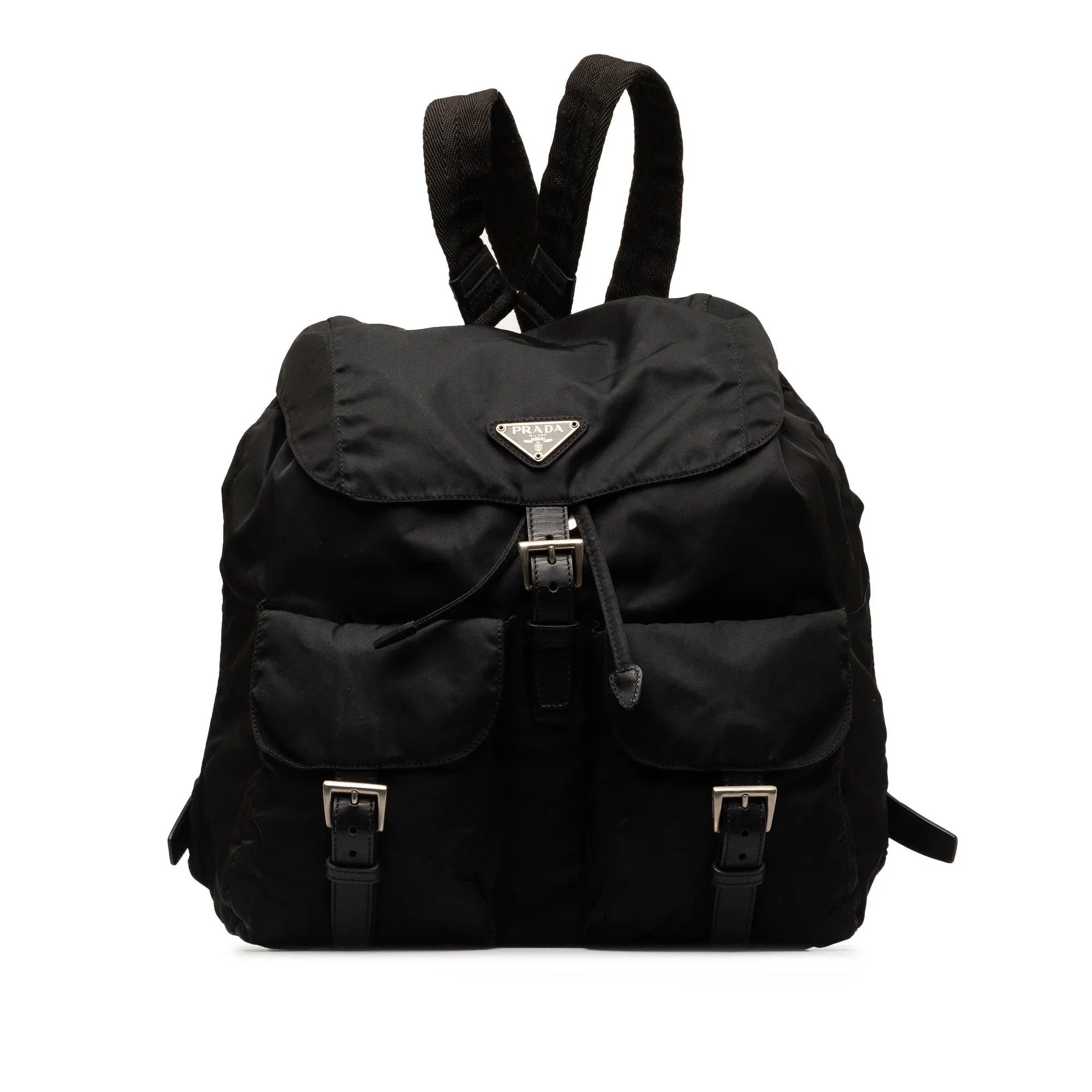 Pre-Owned Authenticated Prada Tessuto Backpack Nylon Fabric Black Unisex (Fair)