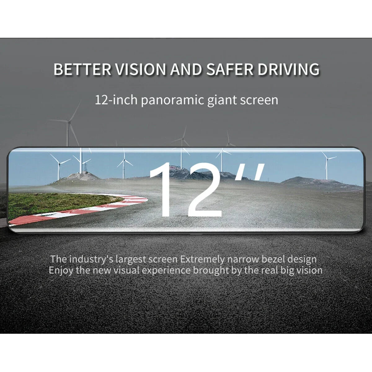 Ele-mall 4K Car Mirror Dash Cam 12" Dual Camera Front and Rear Backup Camera Super Night Vision, Parking Monitoring, Reversing Assistance