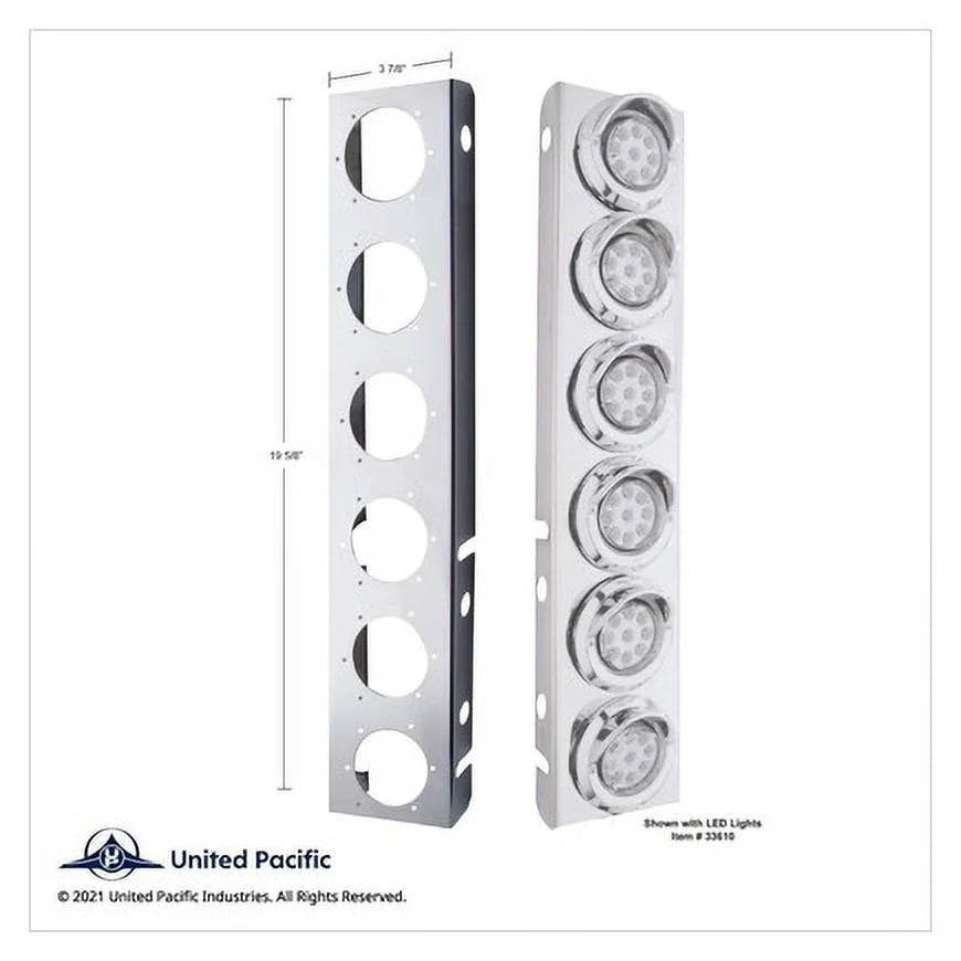 United Pacific 33711 Air Cleaner Light Bar   Front, Stainless Steel, With