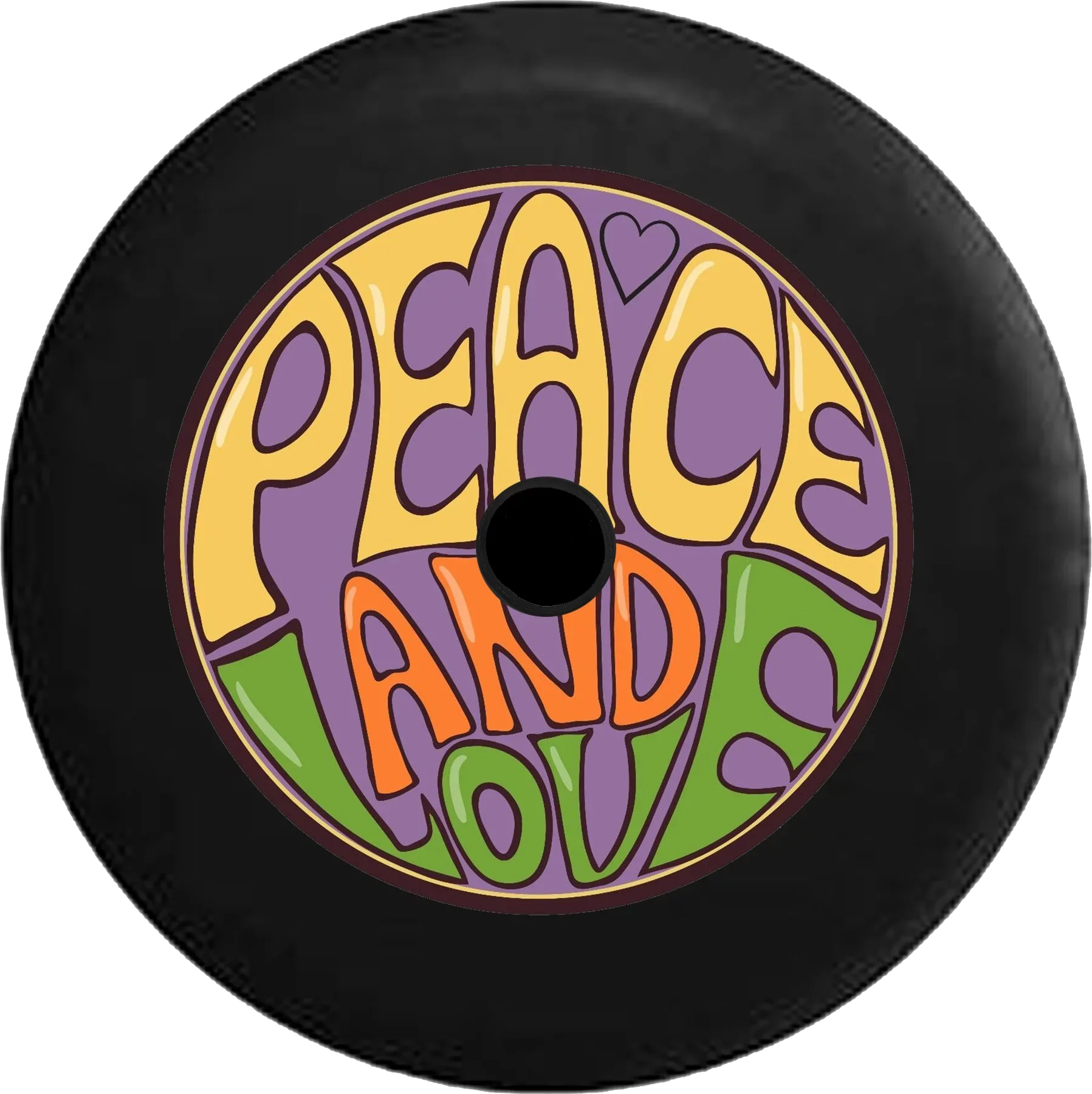 2018 2019 Wrangler  Backup Camera Peace and Love Heart Hippie Bus Spare Tire Cover for Jeep  33 Inch