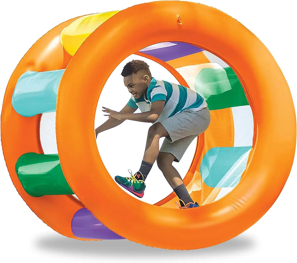Hearthsong Roll With It 2.0 Giant Inflatable Ball Roller Big Wheel with Mesh Interior