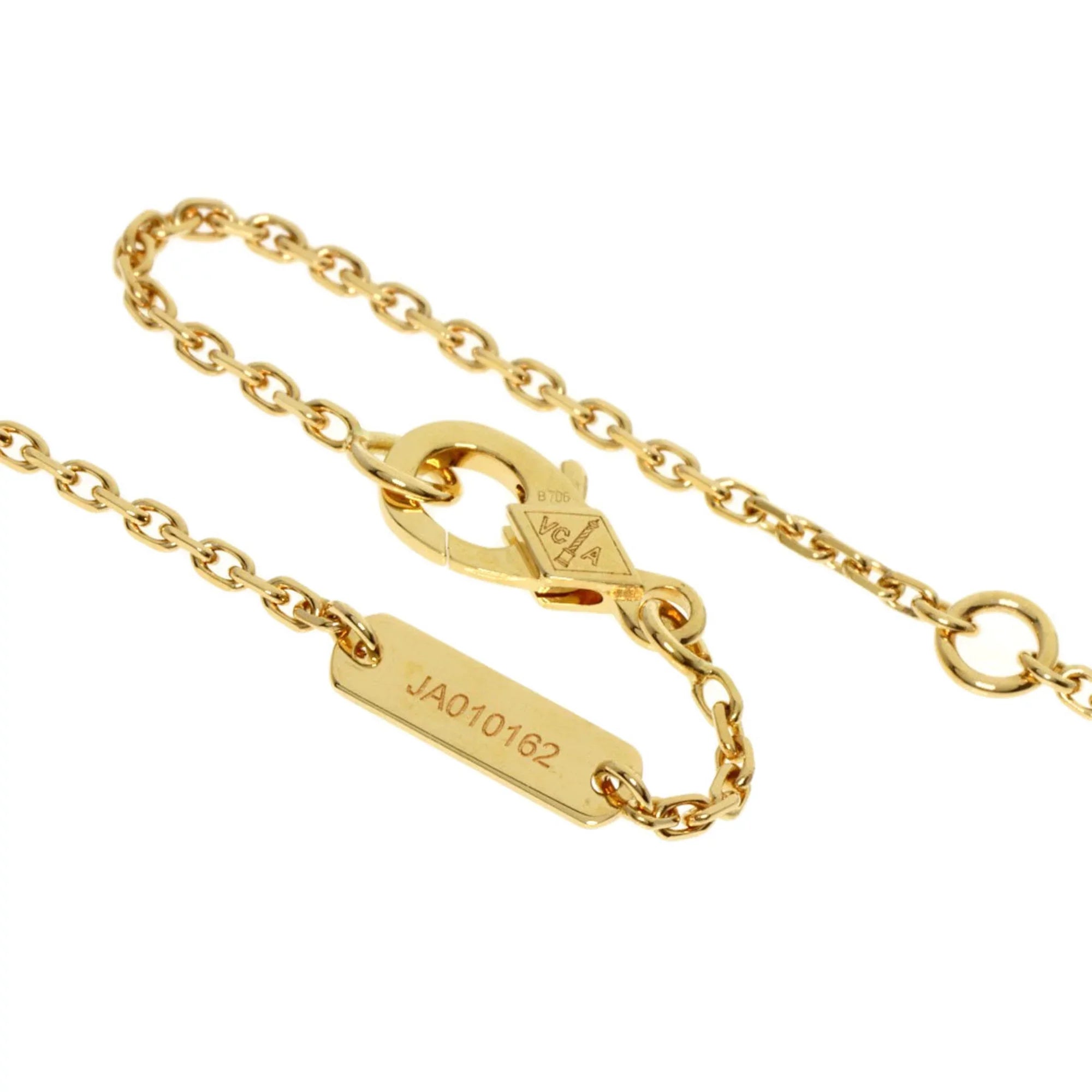 Pre-Owned Van Cleef & Arpels Lucky Alhambra Papillon Shell Necklace  Yellow Gold Women's (Good)