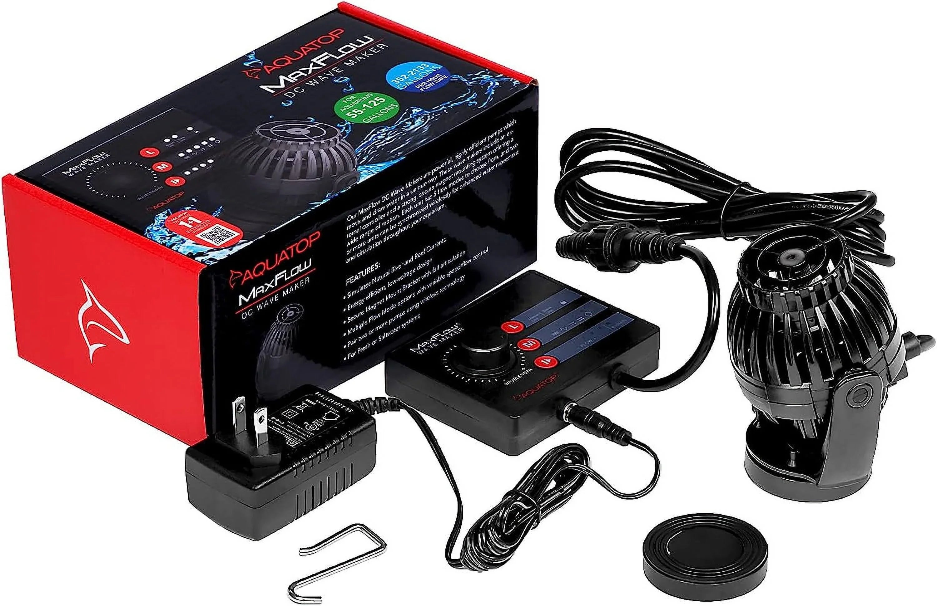 Maxflow  Wavemaker Pump With Controller, 2,113  – Fits 55-125 Gallon Tanks, Safe For Salt & water Aquariums, Wirelessly Connect 2 Or More Units, Aquarium Pump, -2000