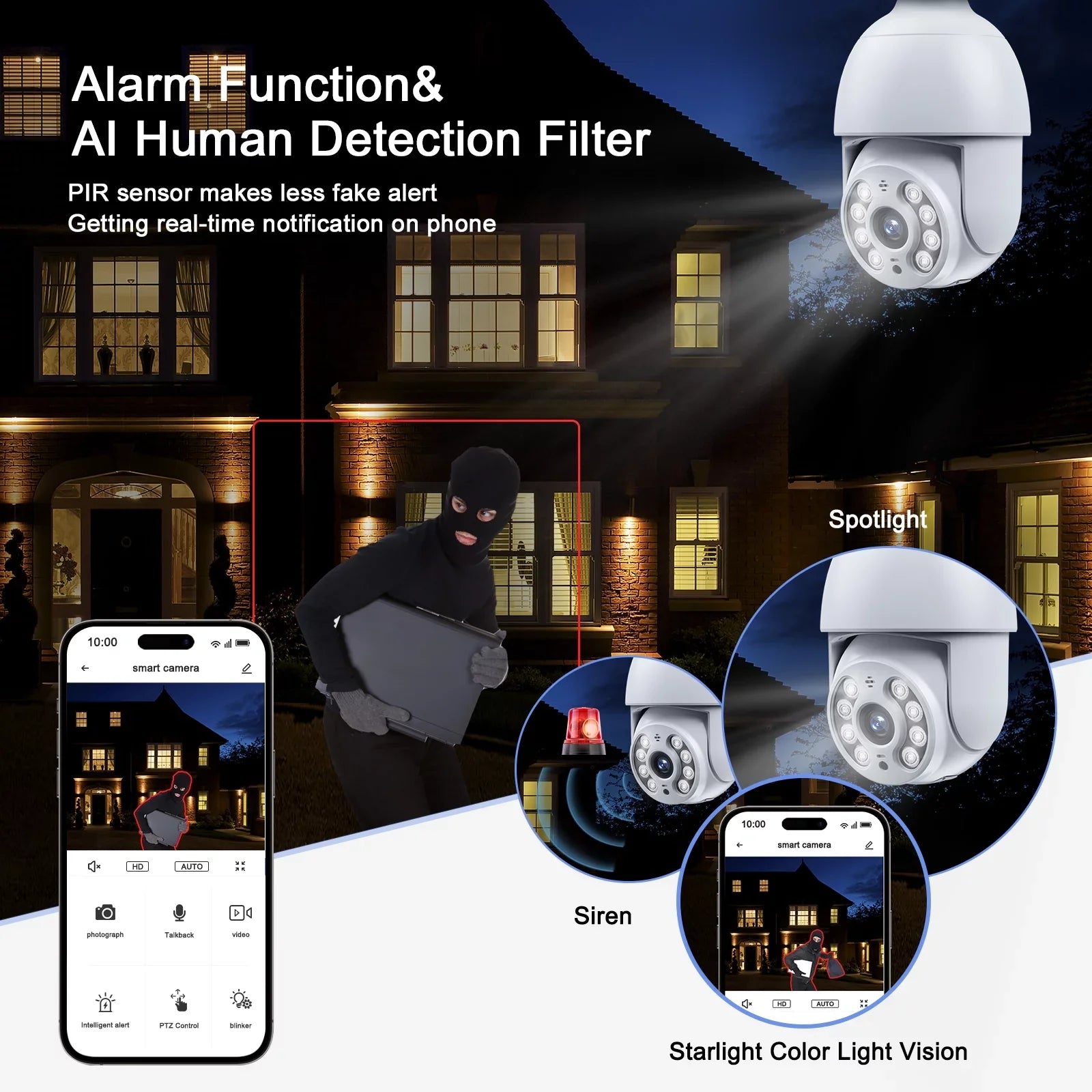 Toguard 2 Packs  2K/4MP WiFi Light Bulb Security Camera Outdoor Indoor  Wireless Dome Surveillance Camera