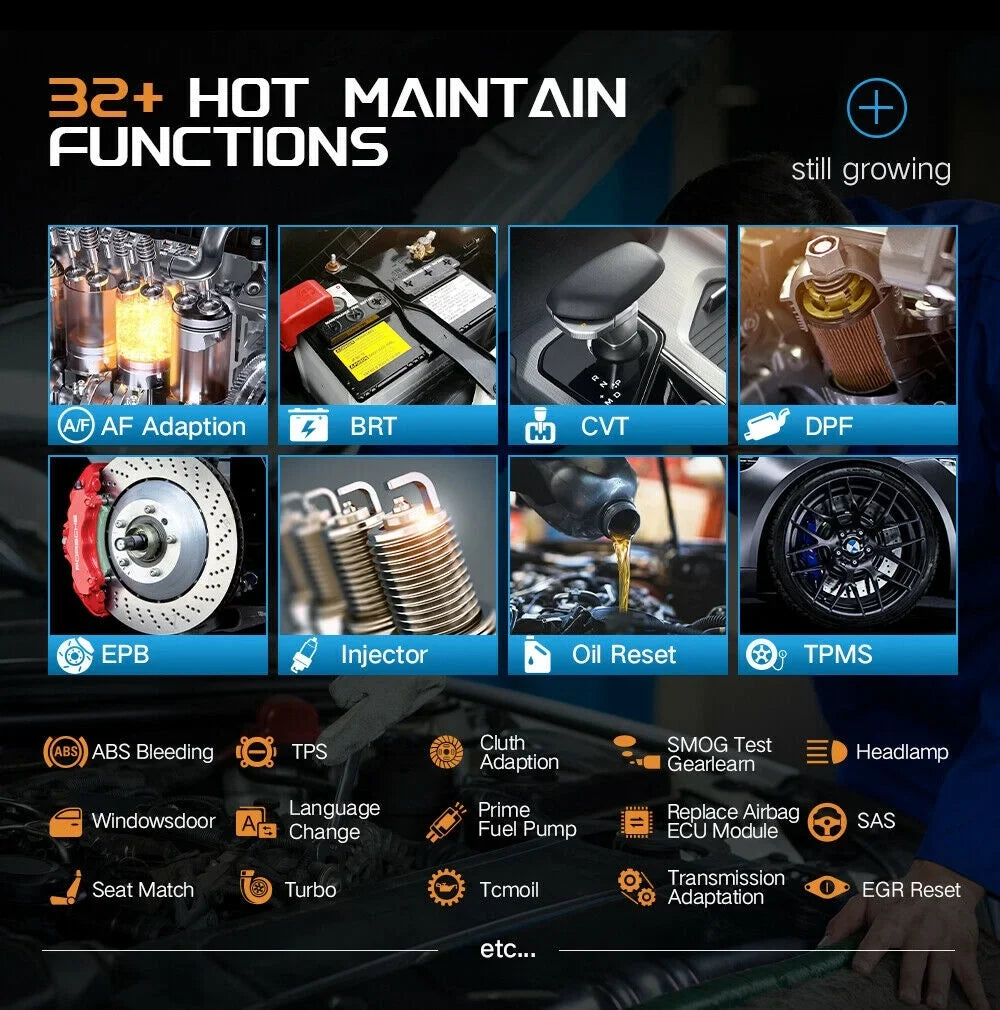 Automotive Bi-Directional Control Diagnostic Scan Tool Car  Service Tool  Scanner Full Systems  Coding Actuation Test Code Reader   Scan 30+ Resets Free Update