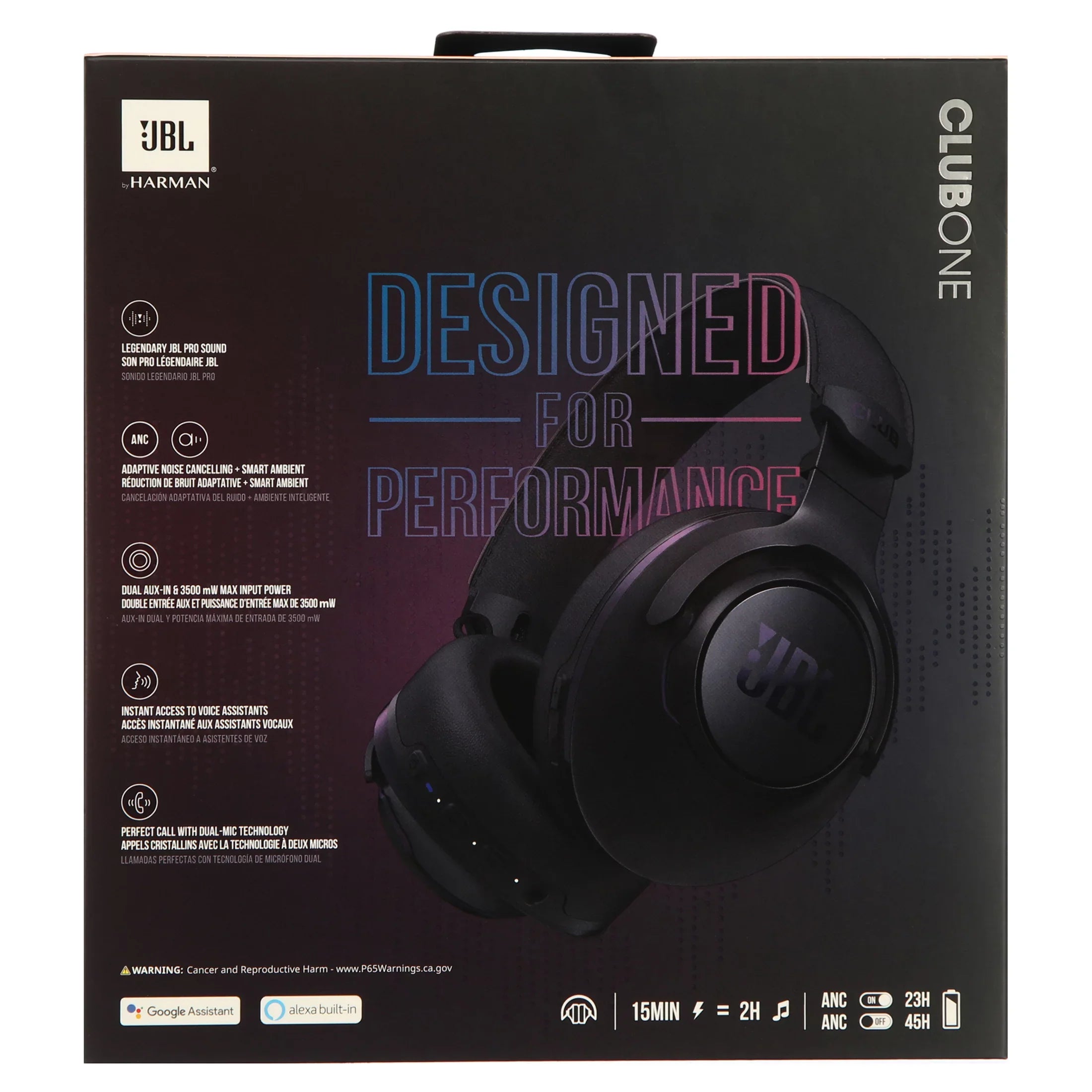 Club  Wireless Over-Ear Headphones with Noise Cancelling (Black)