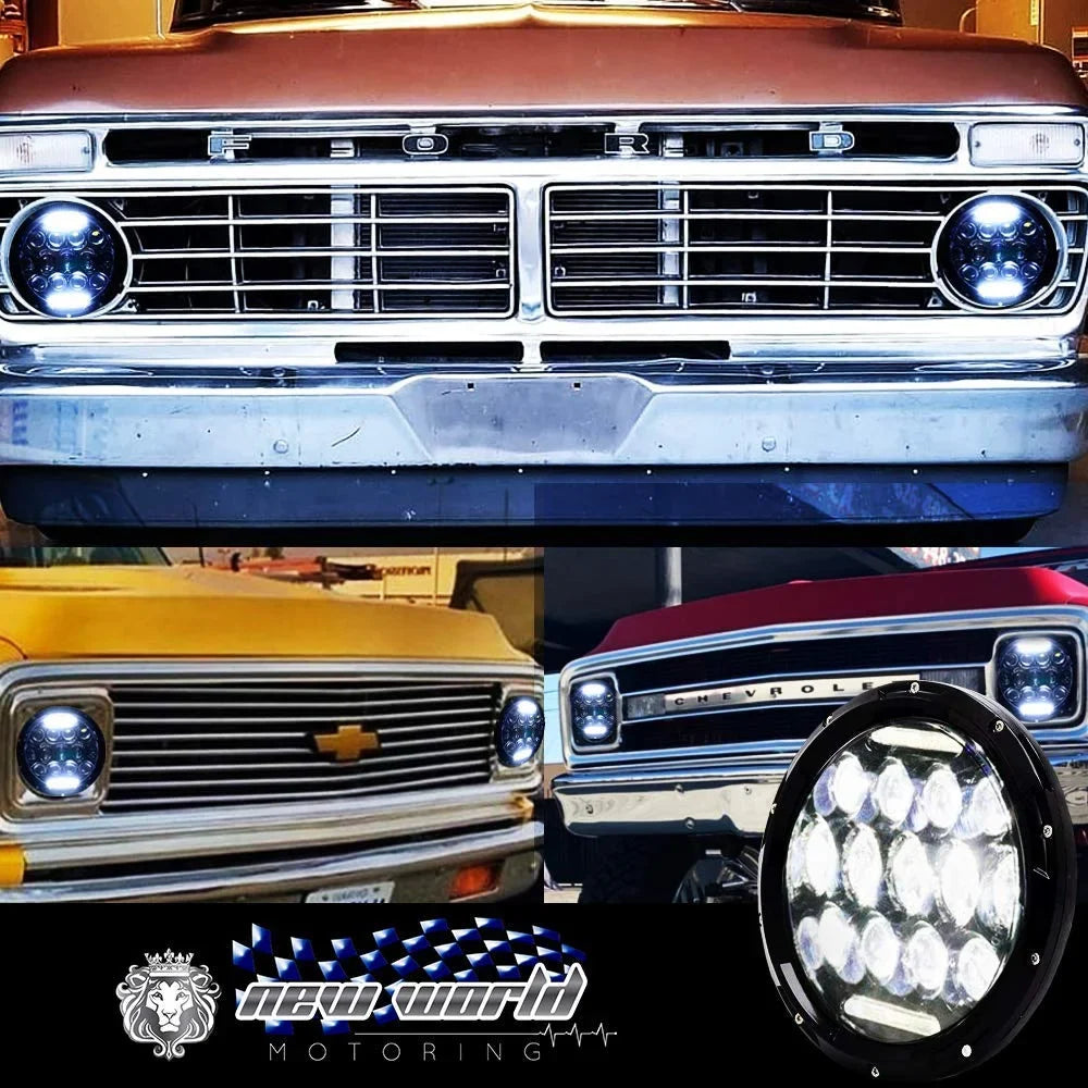 7 Inch  Halo Headlights for Jeep Wrangler      Hi/Lo Beam with  Angel Eyes 2PCS