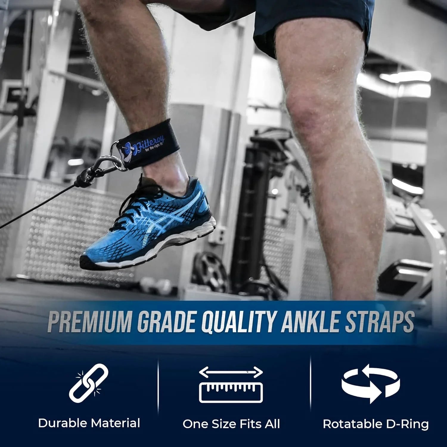 Gym Ankle Strap For Cable Machine - Exercise And Fitness Workout Strap With Neoprene Padding Attachments For  Pull Down Machine, Cable Home Gym And Resistance Bands
