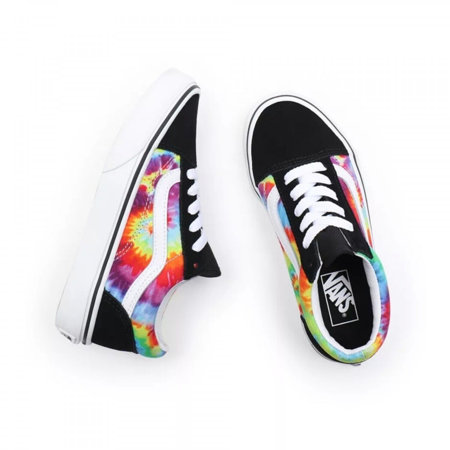 Vans Old Skool  Unisex Kid's Black/Multicolor Skateboard Shoes  (5)