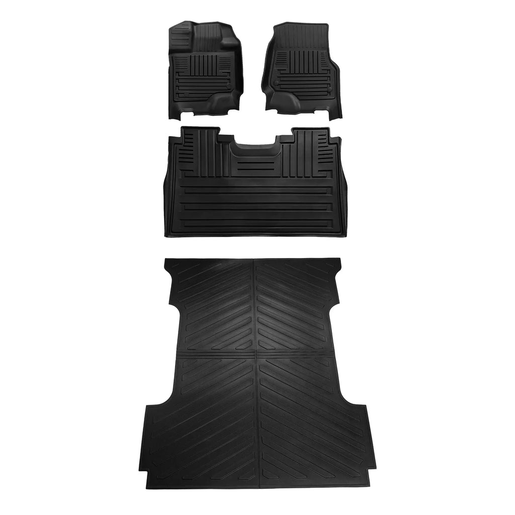 Fit 2015-2024 Ford  Lightning SuperCrew Cab Truck Bed Mat 6.5Ft Long Bed Liner -150 (Fit / Fold Flat Storage)