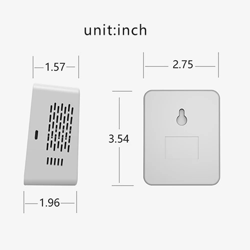 Carevas WiFi Intelligent Air Quality Detector .5    Humidity 6 In 1 Detector Time Date Week Display Mobilephone  Remotes Viewing 2 Sets Alarm Home Indoor Desktop Air Quality Moni