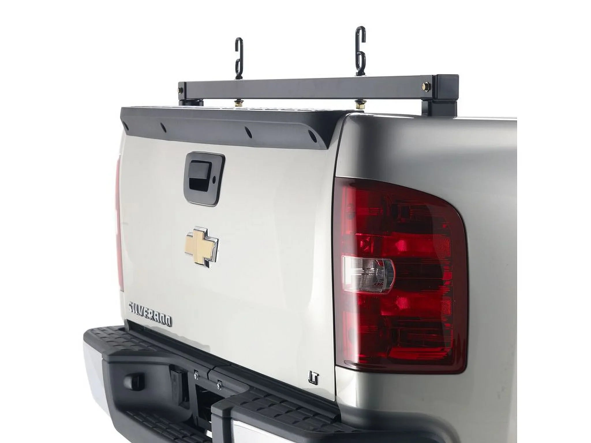 by RealTruck Truck Bed Rear Bar | Black, No Drill | 11519 | Compatible with 2007-2013 Chevrolet/ Silverado/Sierra 1500; 2007-2014 Chevrolet/ Silverado/Sierra 2500/3500