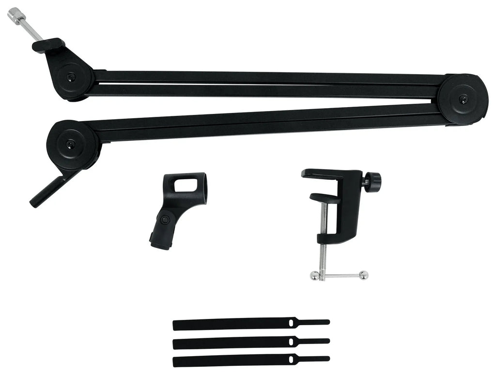 Rockville  Microphone Boom Arm Studio Podcast Mic Stand+Clamp+Pop Filter