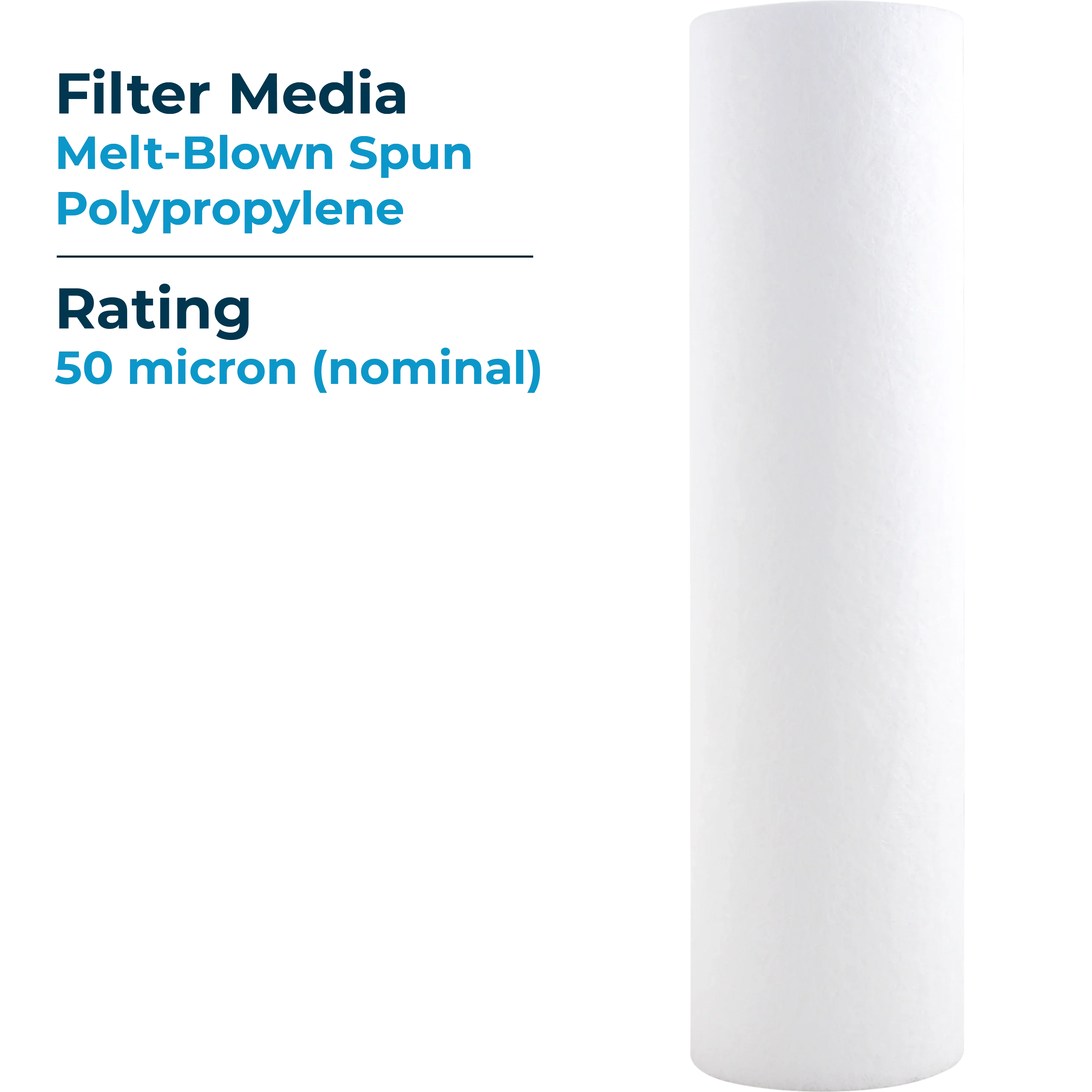 SpiroPure - 10x2.5 50 Micron Spun Melt-Blown Polypropylene Sediment Water Filter Cartridge -25-1050 (Case of 24)