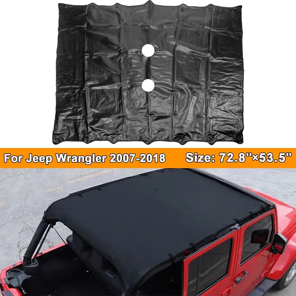 Enjoy Comfort and Sun Protection with Leather Top Sunshade for Jeep Wrangler   07-18 - Easy Installation