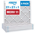 Aerostar 21x21x1  11 Pleated Air Filter,  Furnace Air Filter, 6 Pack