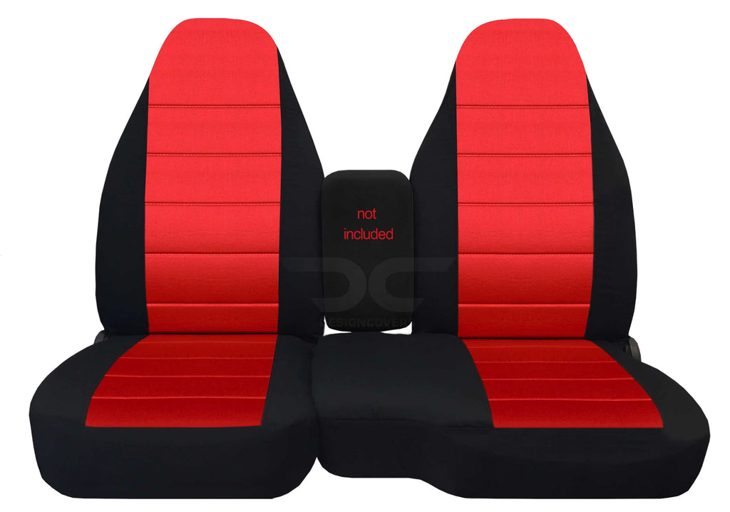 '--Designshields Fits 2004-2012 Ford Ranger/Mazda -Series Cotton Truck Seat Covers(60/40 Split Bench):Black and Red