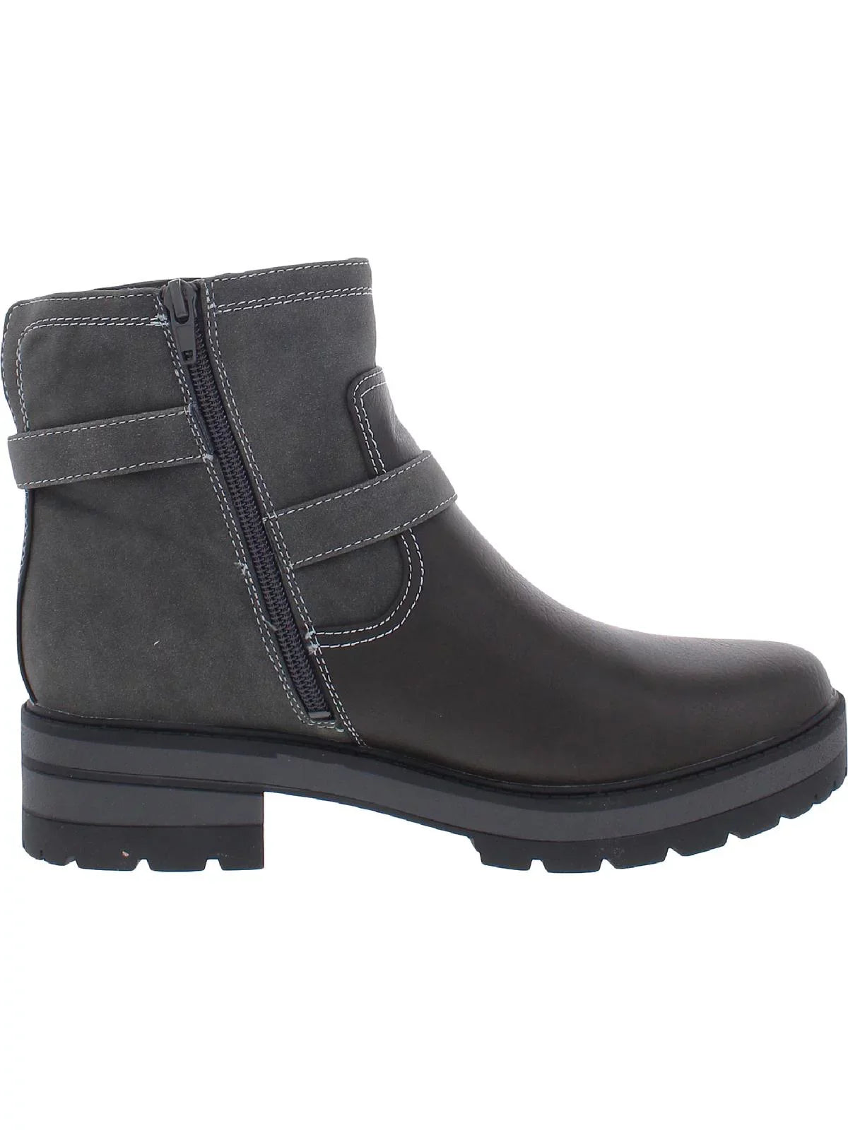 Naturalizer Womens North Faux Leather Buckle Ankle Boots