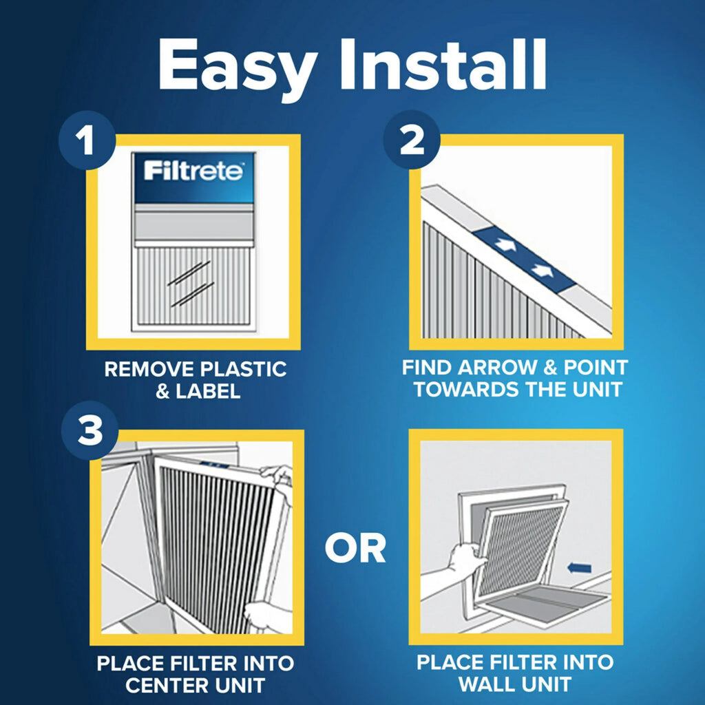 Filtrete 24x30x1 Air Filter,  1500  12, Advanced Allergen Reduction, 4 Filters