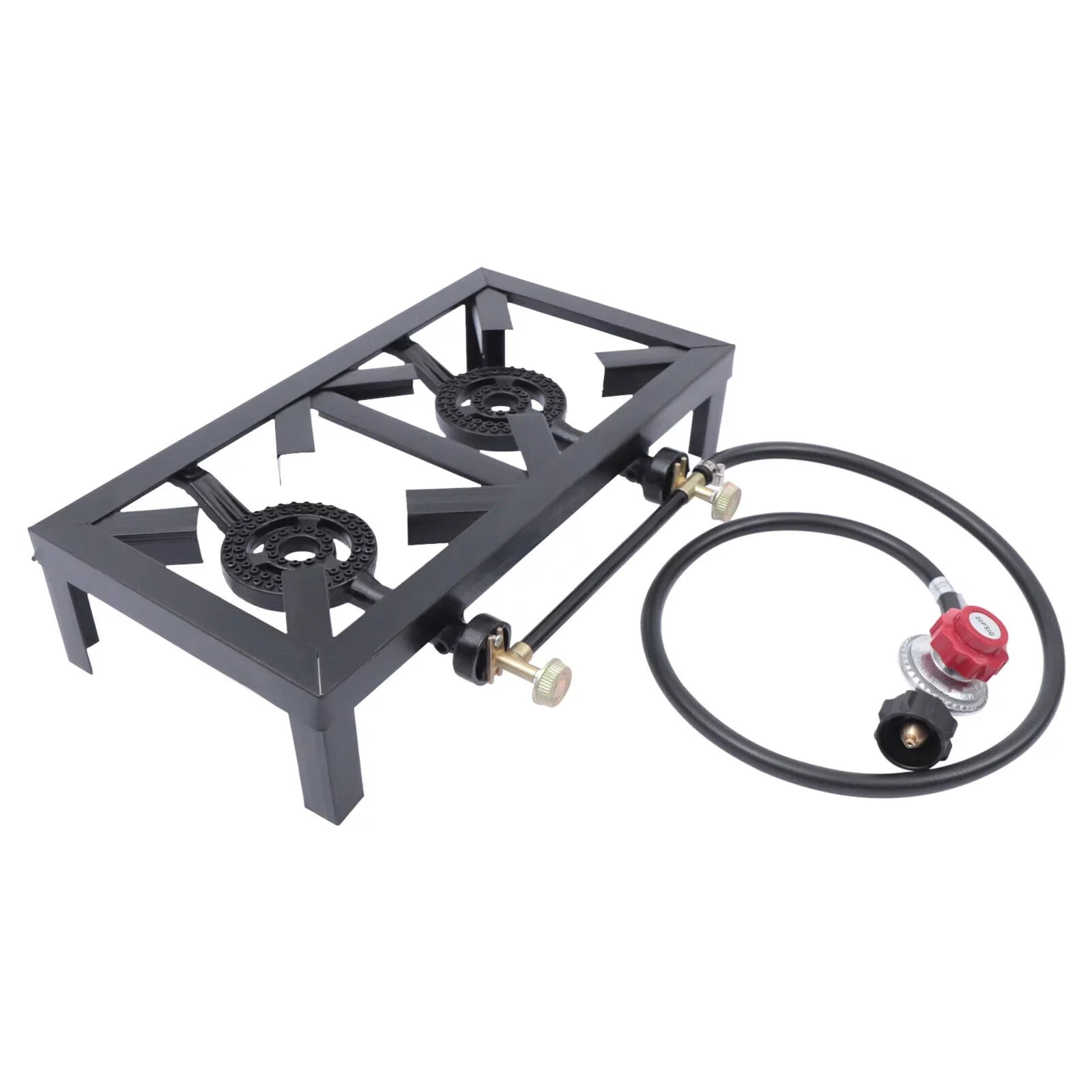 Fichiouy Propane Stove 2 Burner  Gas Stove with High-Pressure Adjustable Hose for Outdoor Camping
