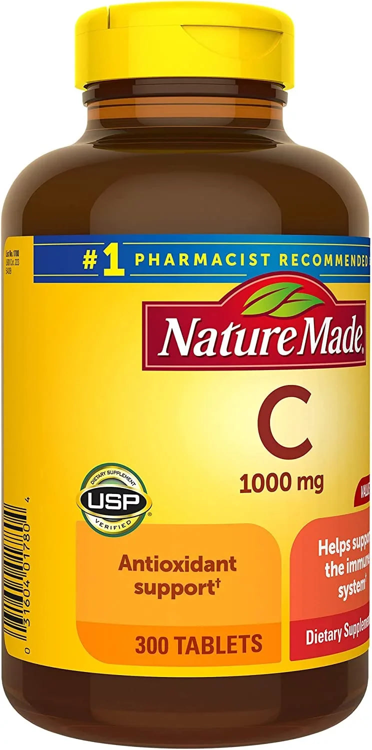 Nature Made Vitamin  1000 mg, Dietary Supplement for Immune Support, 300 Tablets, 300 Day Supply