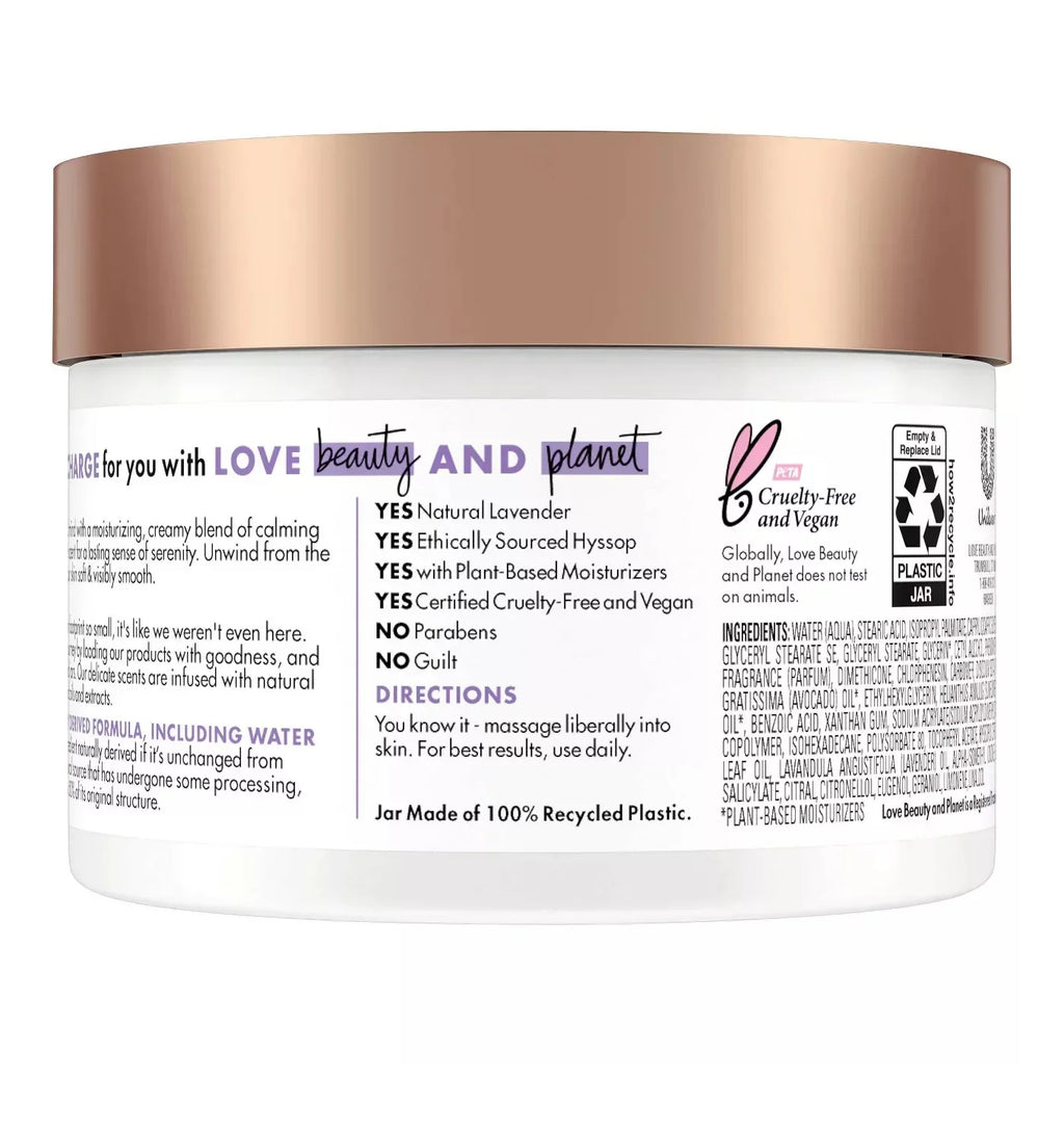 Beloved Lavender & Hyssop Body Cream Lotion - 10 oz Jar x 2 (20 Total Ounces)