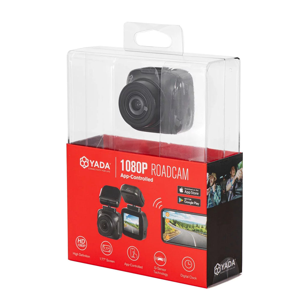 1080p Roadcam with App, 140 Degree Wide Angle Lense, 2.4"  Screen, -Sensor Technology with Park and Record Mode, Loop Recording