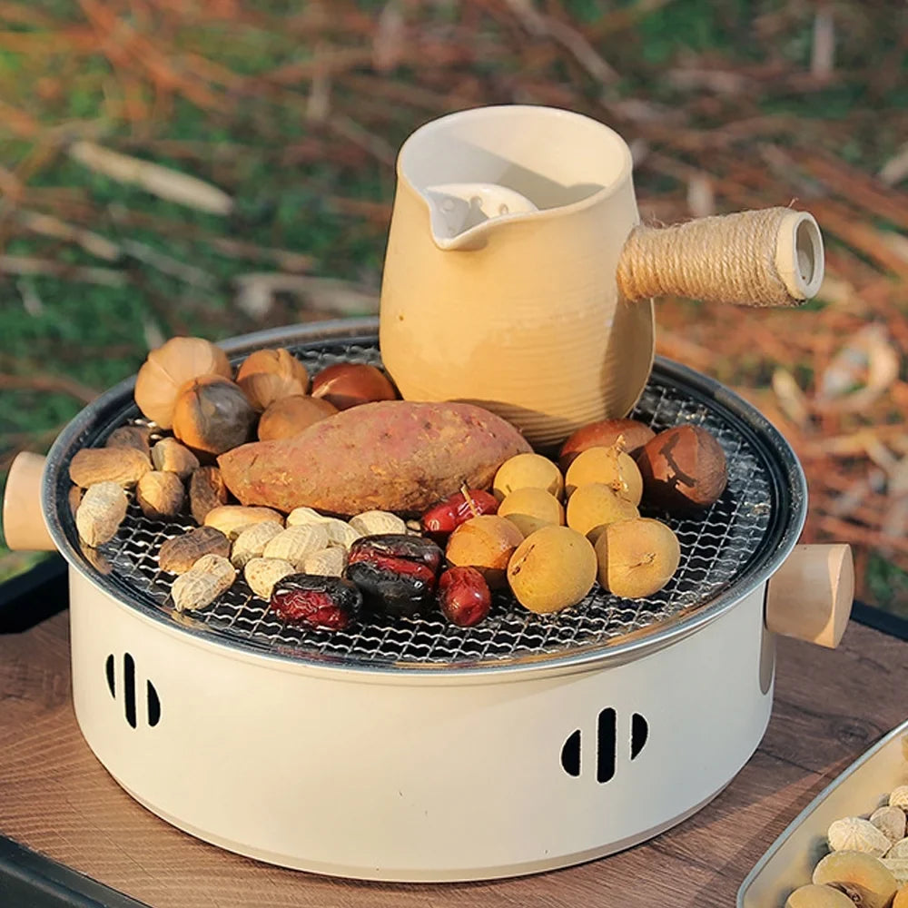 Walmeck Portable Charcoal  Grill, Stainless Steel Split Grill for Camping and Travel