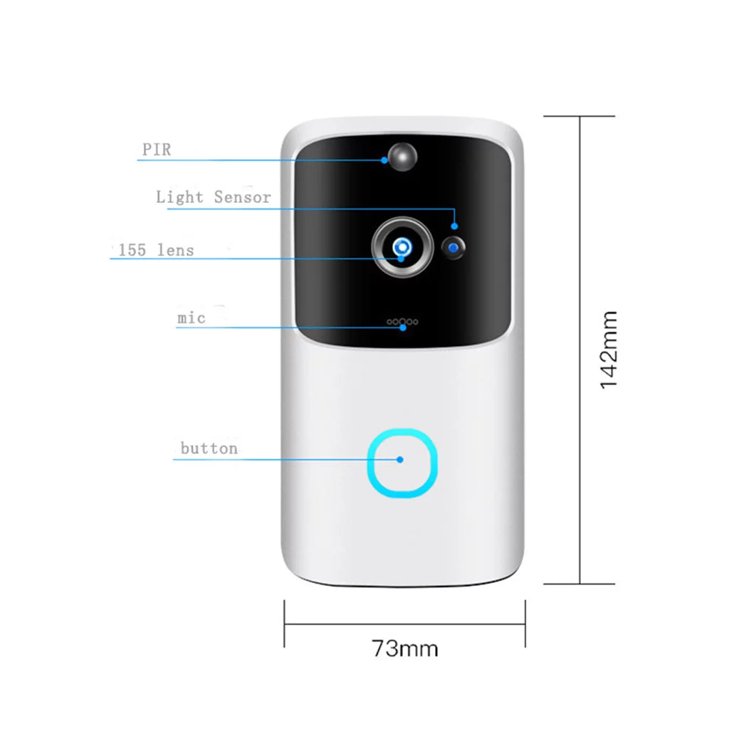 Video Doorbell Camera Hd Wifi Doorbell Wireless Operated Motion Audio & Speaker Night Vision for Ios&Android