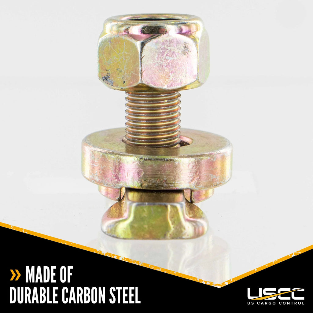 Cargo Control  Track Double Lug Threaded Stud Fitting, Use With  Track Rails In Your Truck Or Trailer To Create Heavy-Duty Bolt Down Anchor Points, Working Load Limit Of 1,833 Pounds, 10 Pack