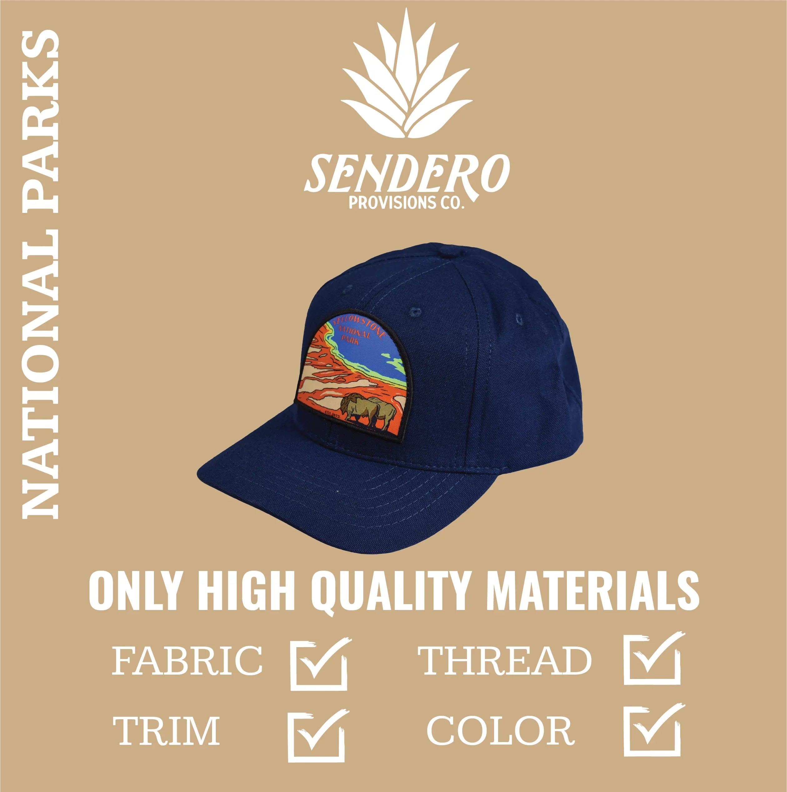 Sendero Provisions Co. Yellowstone National Park Adjustable Snapback Hat