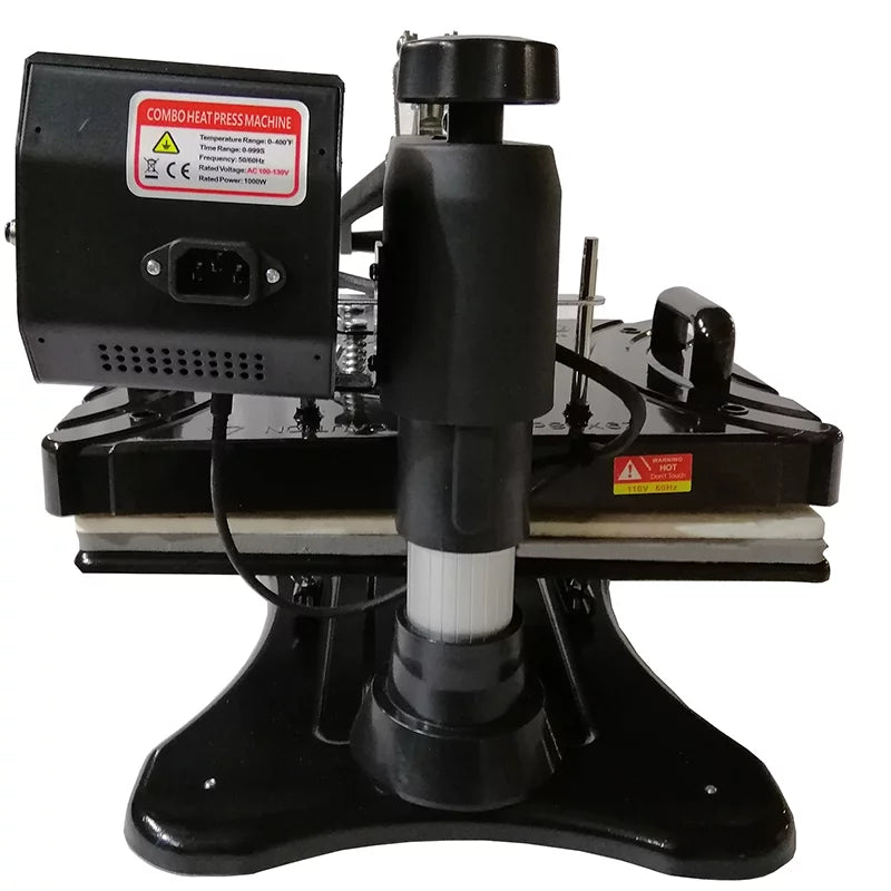 Techtongda 5in1 Combo Multifunction Heat Press Machine with Hat Mug Plate Cap -Shirt Transfer Accessory Sublimation Machine